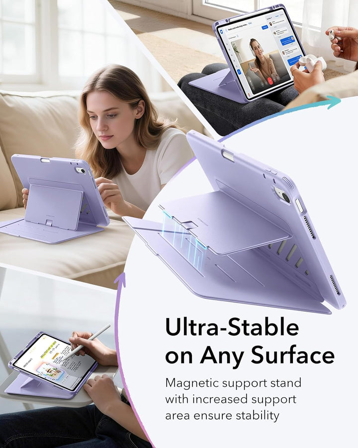 ESR Hülle für iPad Air 13 Zoll (2026/2025/2024) M4/M3/M2, Vertikale Stand, Mehrere Standwinkel, Ultr