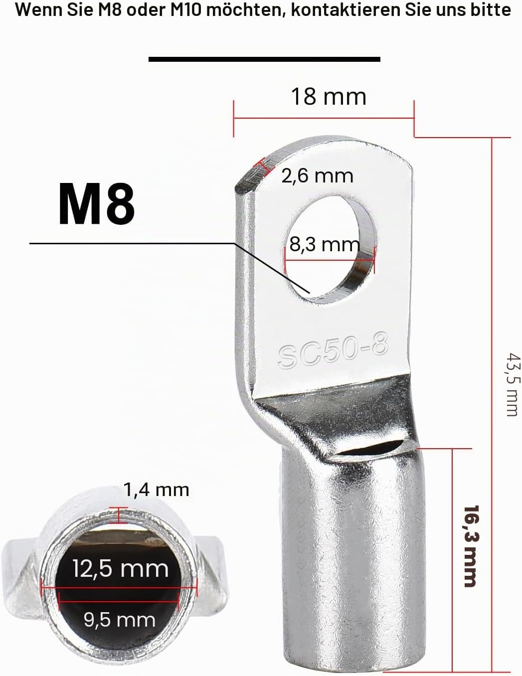 DIHOOL batteriekabel 35mm2 m8 150cm 2 AWG Silikonkabel Wellrohr Kabelrohr Weich und Flexibel Hitzebe