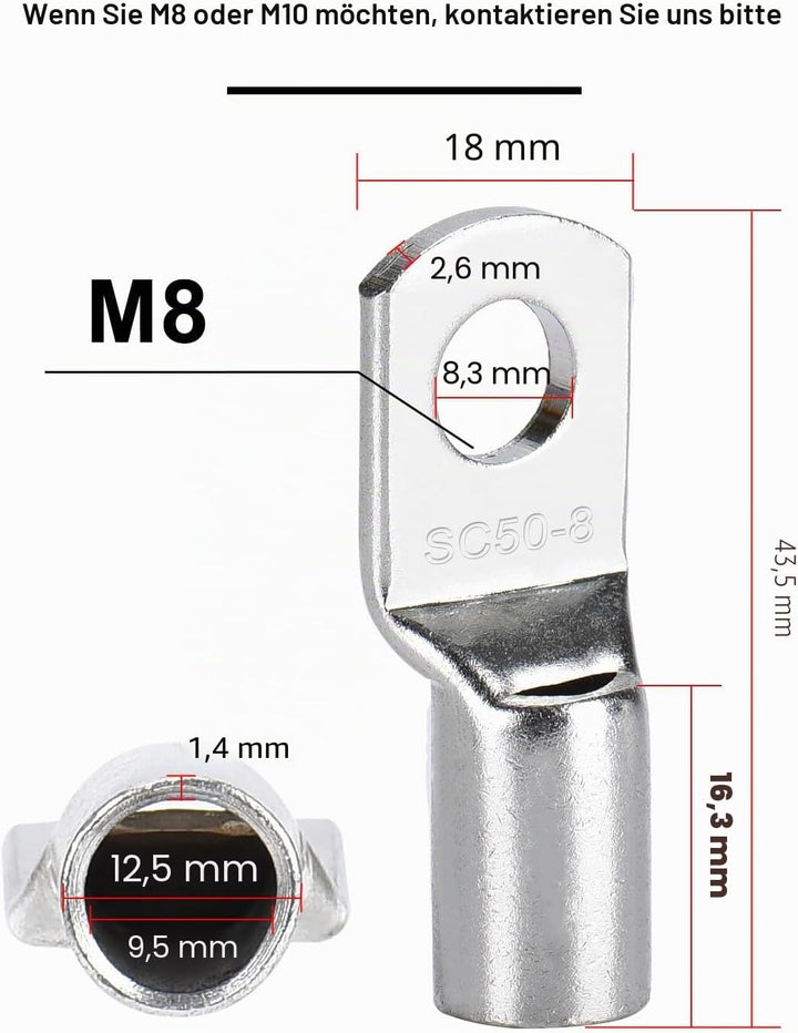 DIHOOL batteriekabel 35mm2 m8 150cm 2 AWG Silikonkabel Wellrohr Kabelrohr Weich und Flexibel Hitzebe