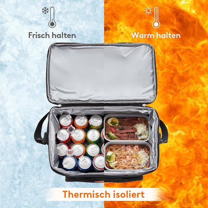 Lifewit Kühltasche Kühlbox Gross Einkaufstasche Faltbar Cooler Bag Sportliche Isoliertasche Double D