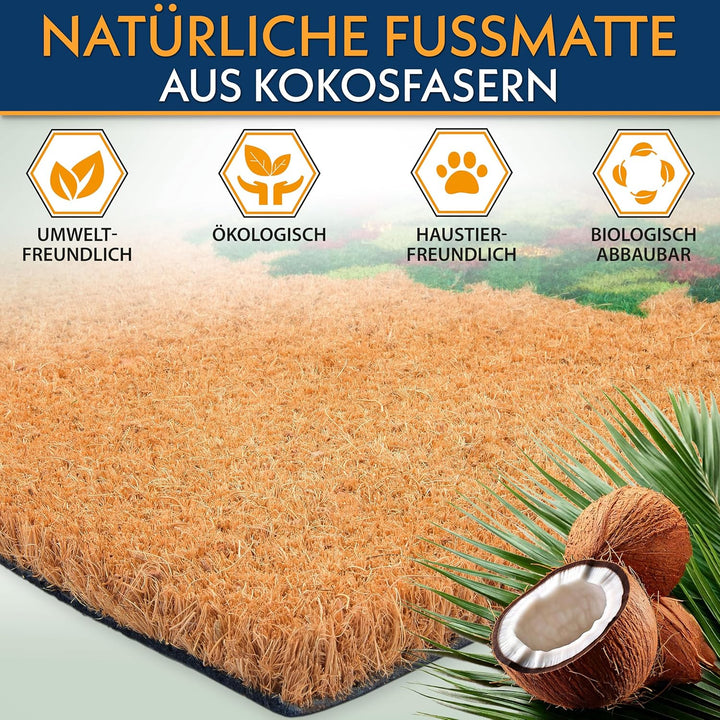 BRUBAKER Weihnachtsfussmatte Adventskranz - Antirutsch Fussmatte für Aussen und Innen - 45 x 75 cm O