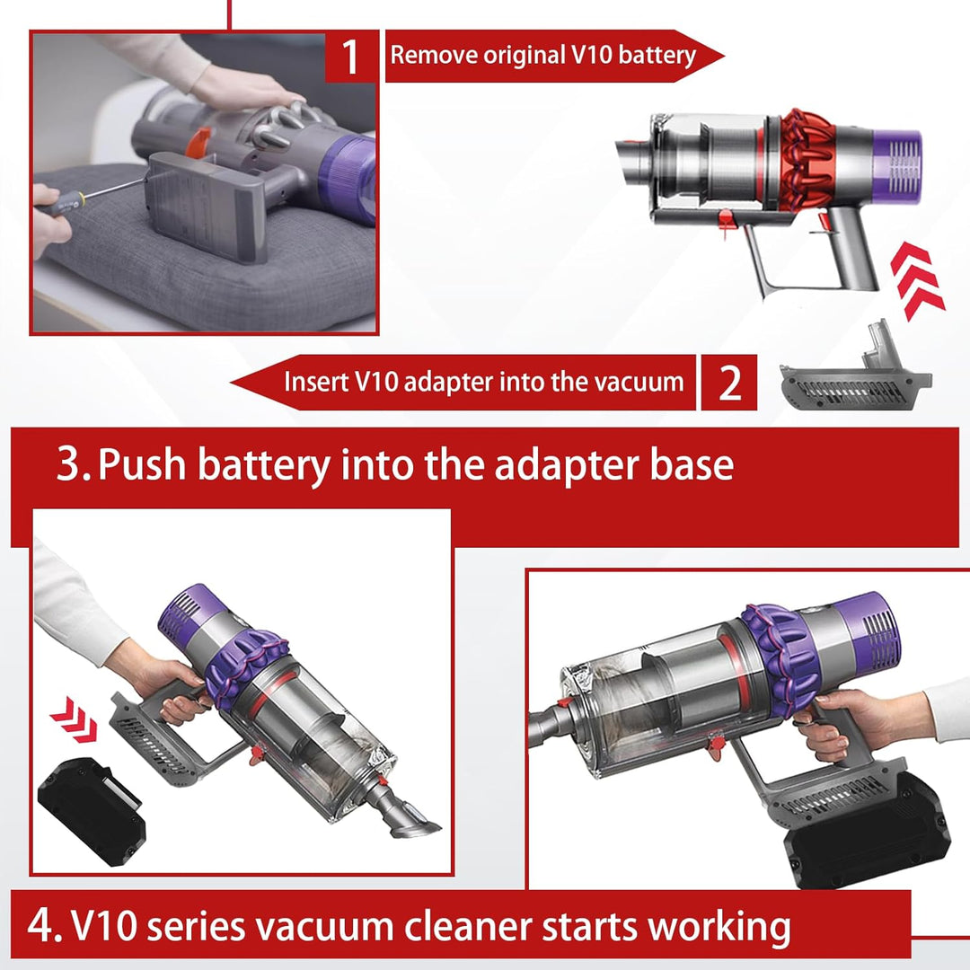 DEWDYS für Dyson V10 Akku Adapter für Bosch 18V GBA Akku auf für Dyson V10 Akku Cyclone V10 Animal V