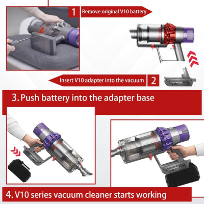 DEWDYS für Dyson V10 Akku Adapter für Bosch 18V GBA Akku auf für Dyson V10 Akku Cyclone V10 Animal V