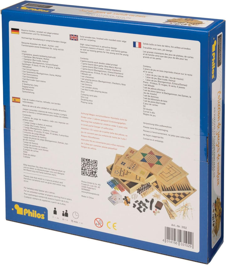 Philos 3102 - Holz-Spielesammlung mit 100 Spielmöglichkeiten