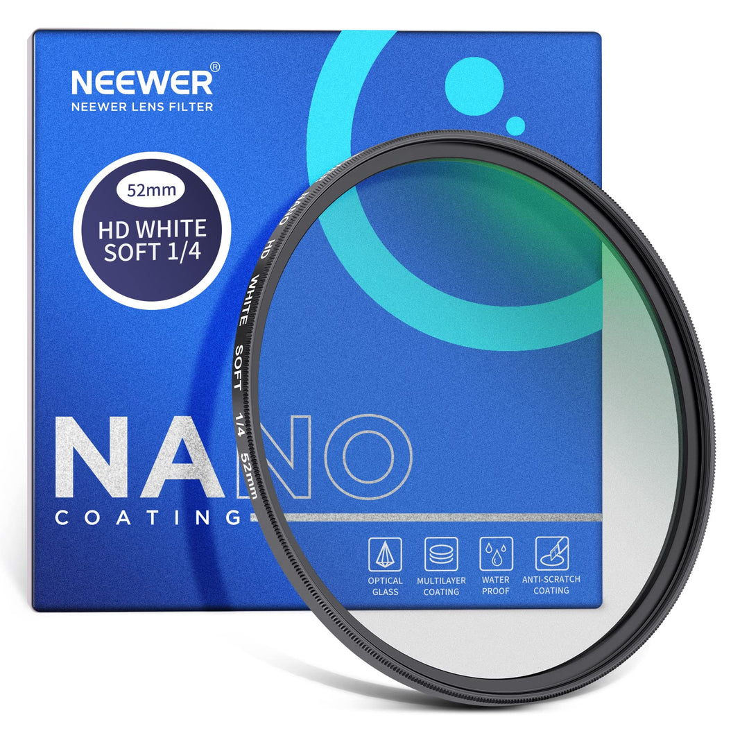 NEEWER 52mm weicher weisser Diffusion 1/4 Filter Weisse Diffusion Träumerischer Kinoeffekt, ultradün