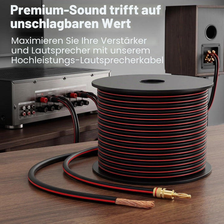 GearIT Pro Series Lautsprecherkabel (18 AWG), 18 AWG, 30,48 m, ideal für Heimkino-Lautsprecher und A