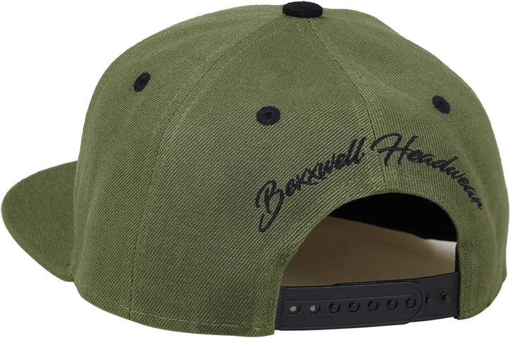 Bexxwell Snapback Cap Grün mit 3D-Stickerei in Schwarz (optimale Passform, Kappe, Green, Black, 3D-E