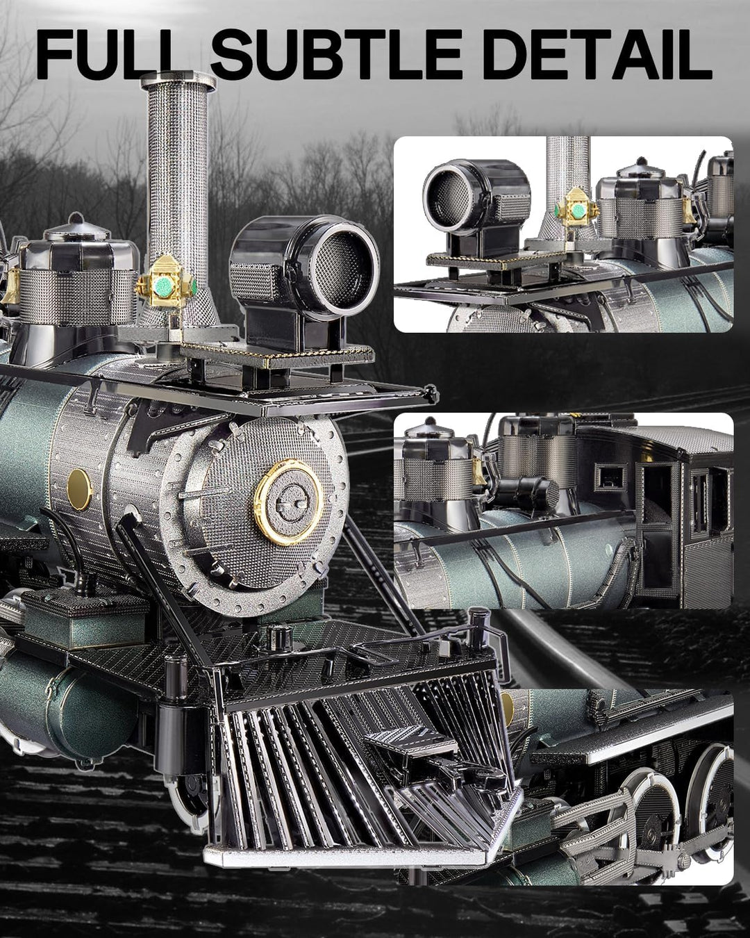 Piececool 3D Puzzle Metall, Zug für Modellbausatz Erwachsene, 3D-Puzzles zu Bauen, BAU, Bastel-Kits,