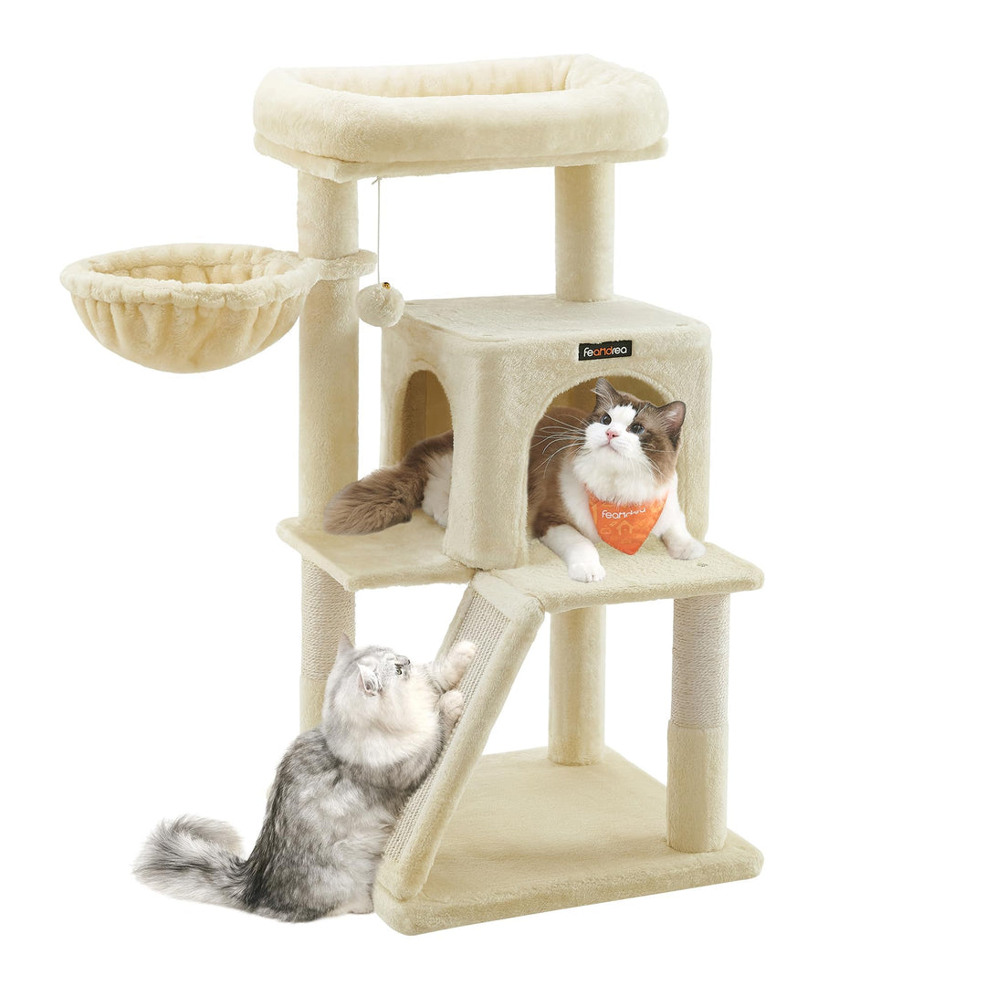 Feandrea Kratzbaum, Katzenbaum mit grosser Plattform, beige PCT51M, beige