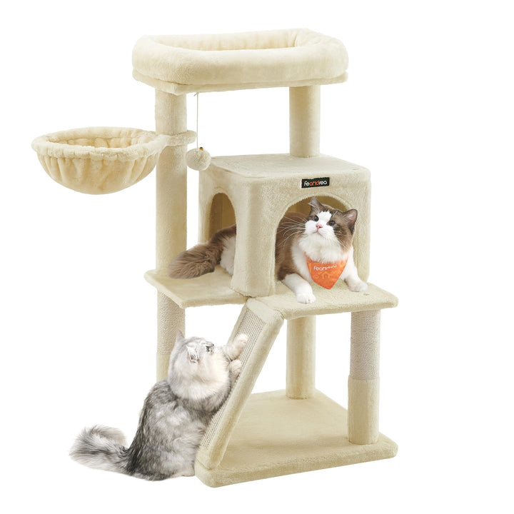 Feandrea Kratzbaum, Katzenbaum mit grosser Plattform, beige PCT51M, beige