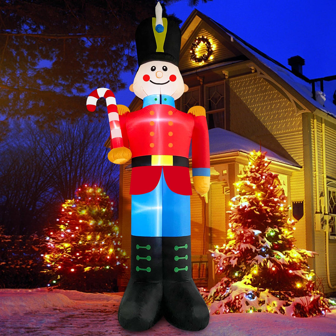 Danxilu 3,6m Aufblasbarer Nussknacker Soldat mit Zuckerstange Weihnachts Dekoration für Draussen Ein