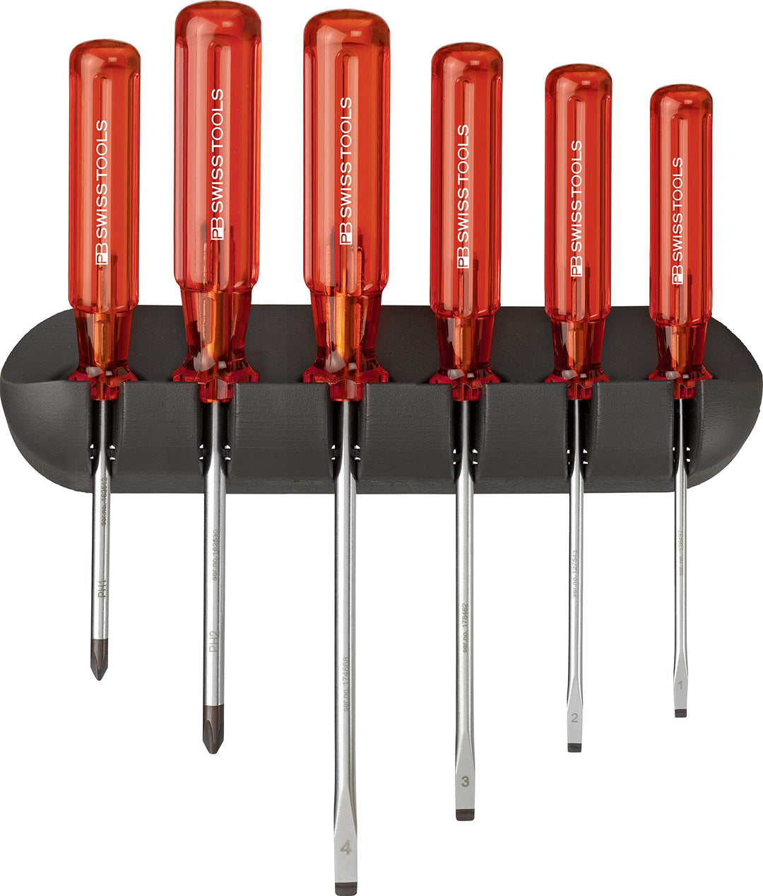 PB Swiss Tools Schraubendreher-Satz 6-teilig Schlitz PH im Wandhalter Classic