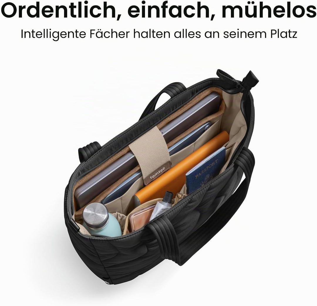 tomtoc Puffer Laptop Tragetasche für Damen, 10L Tote Bag für 13-14 Zoll Macbook, Leichte Schultertas
