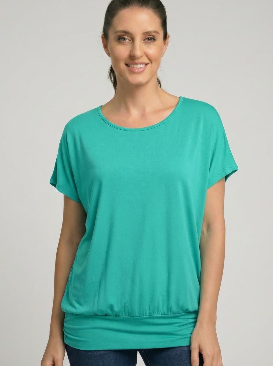 Van Der Rich ® - Tshirt Kurzam Rundhalsausschnitt Sommer- Damen L Aqua, L Aqua