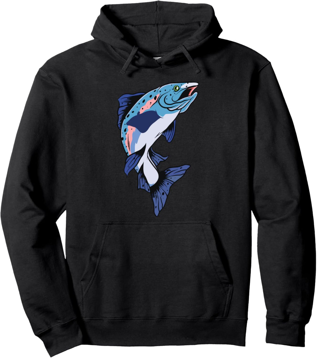 Kunstvolles Forellenfischen Design, Fischfischer Pullover Hoodie