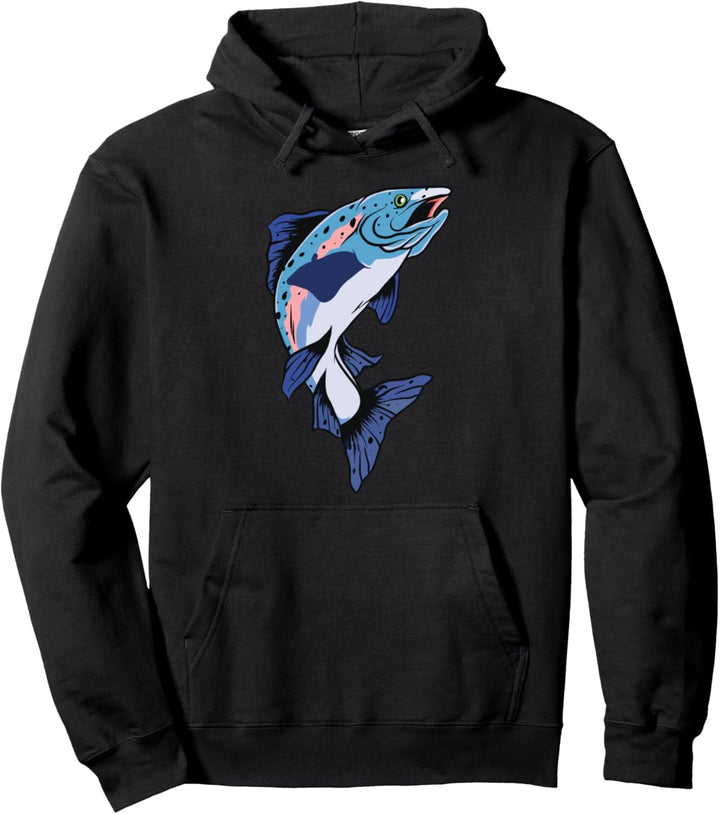 Kunstvolles Forellenfischen Design, Fischfischer Pullover Hoodie