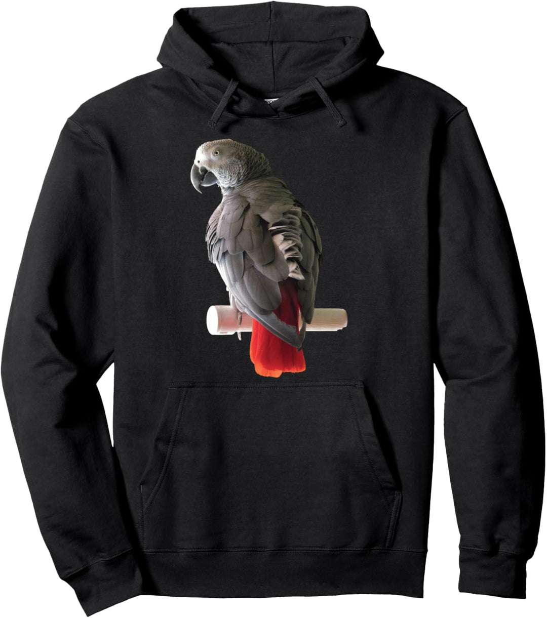 Kongo-Graupapagei auf einer Stange Pullover Hoodie