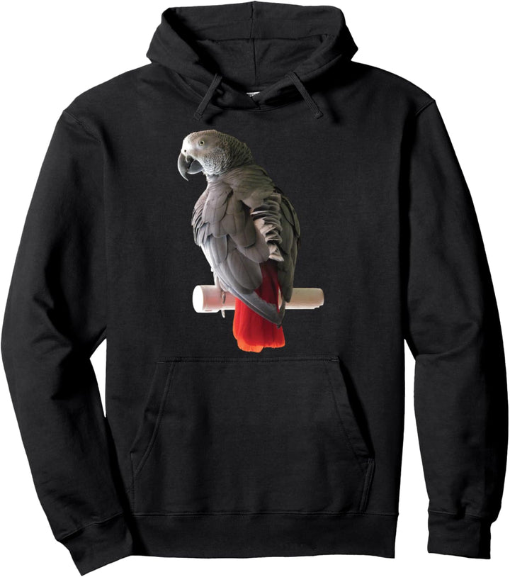 Kongo-Graupapagei auf einer Stange Pullover Hoodie