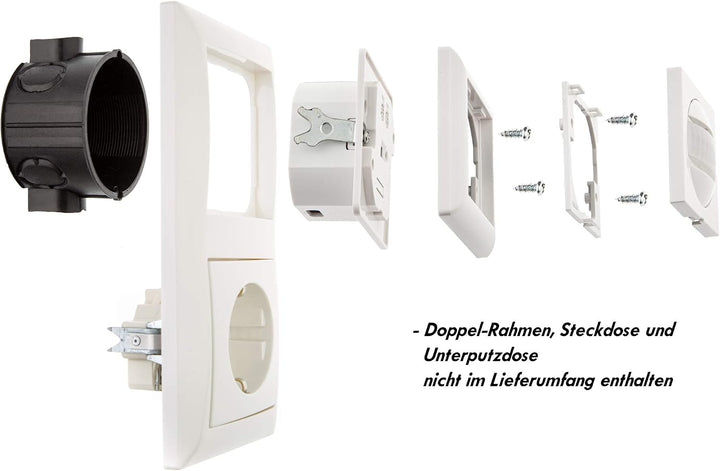 HUBER Motion 13R PIR Bewegungsmelder 170° für Innen I Unterputz Bewegungsmelder - Motion Sensor mit