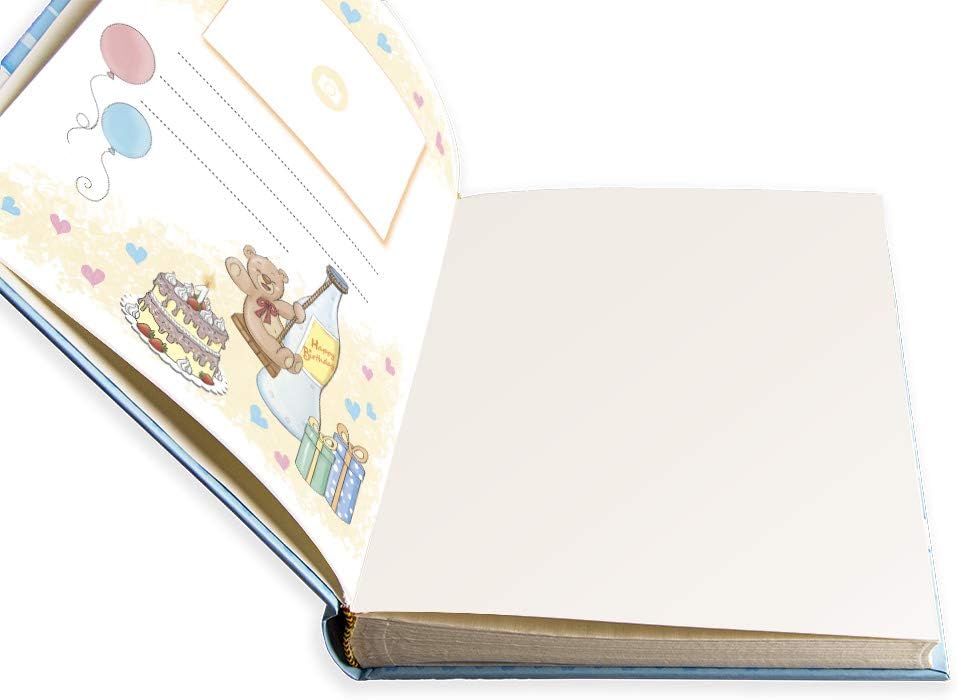 Geburtsfotoalbum mit Agenda 23 x 30 cm, 56 leere Seiten und 4 anpassbare Seiten aus dickem und wider