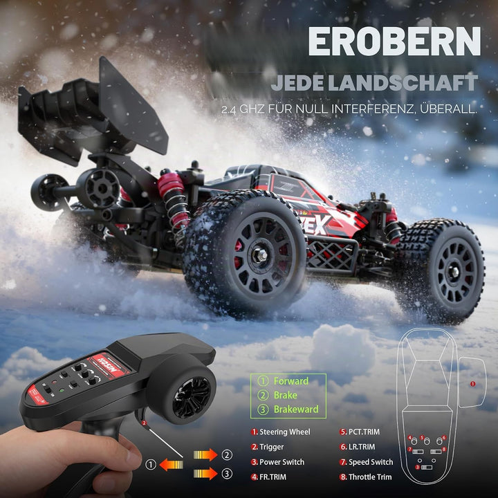 Hosim 1/14 Brushless RC Cars Max 60KM/H, Elektro High Speed Ferngesteuertes Auto für Erwachsene, Was