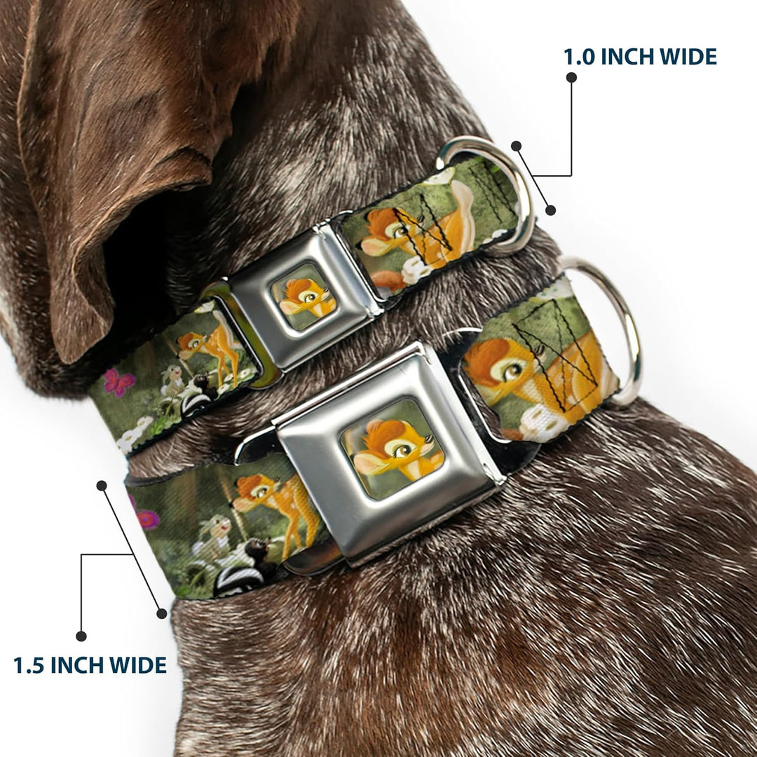 Buckle-Down dybx Bambi Face Sketch Schliessen Hundehalsband M - Fits 11-17" - 1.0" Wide, M - Fits 11