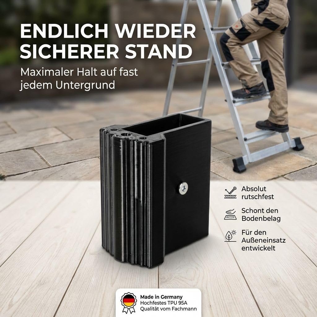 Leiterfüsse 2er Set | Ersatzfüsse Aussenschuhe aus TPU für Traversen & Aluleitern — Rutschfest, UV-B