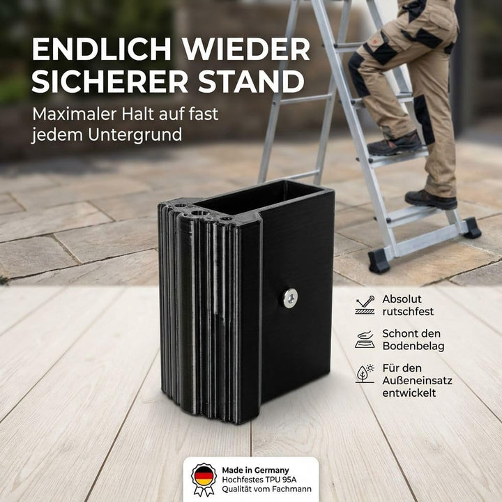 Leiterfüsse 2er Set | Ersatzfüsse Aussenschuhe aus TPU für Traversen & Aluleitern — Rutschfest, UV-B