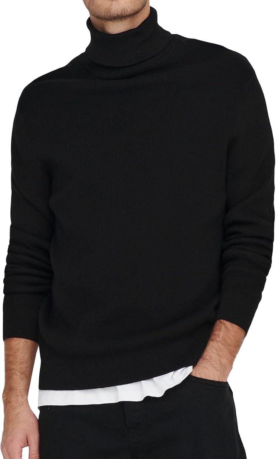 ONLY & SONS Male Strickpullover ONSPHIL Pullover XS Schwarz, XS Schwarz