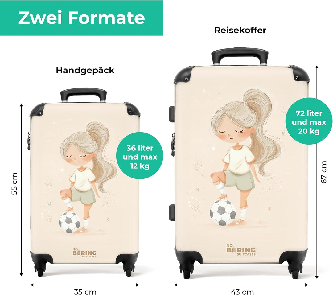 NoBoringSuitcases.com® Handgepäck Koffer Kinder 55x35x20 cm Reisekoffer Kinderkoffer 4 Rollen Leicht