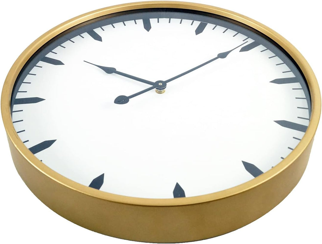 Rebecca Mobili Wanduhr, Moderne Wanduhren, MDF, Metall, Glas, Rund, Für Küche und Wohnzimmer. Durchm