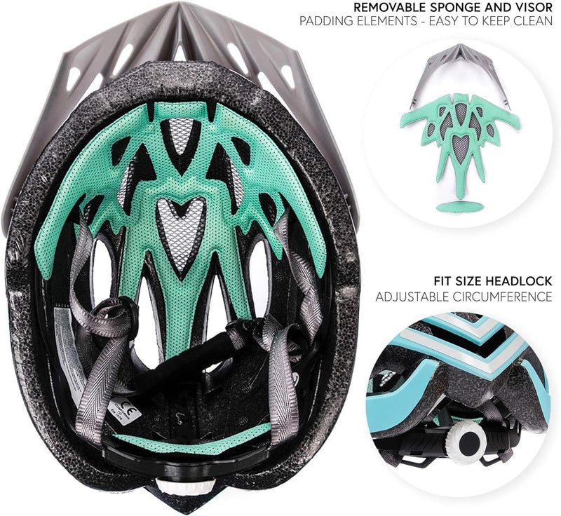 meteor® Marven Fahrradhelm Herren Damen Kinder-Helm MTB rollerhelm mädchen kinderfahrradhelm für Dow