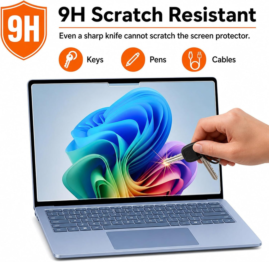 MEGOO Microsoft Surface Laptop 7 (2024, 15 Zoll) Glas Schutzfolie - Kratzfest, Einfache Installation