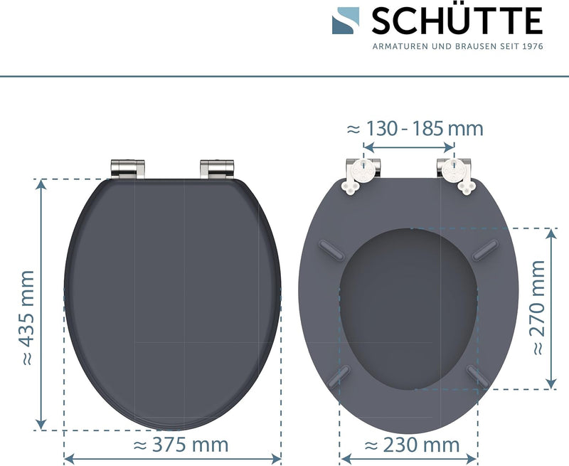 SCHÜTTE WC-Sitz SPIRIT mit Absenkautomatik aus Holz, Toilettendeckel aus MDF, Holzkern Toilettensitz