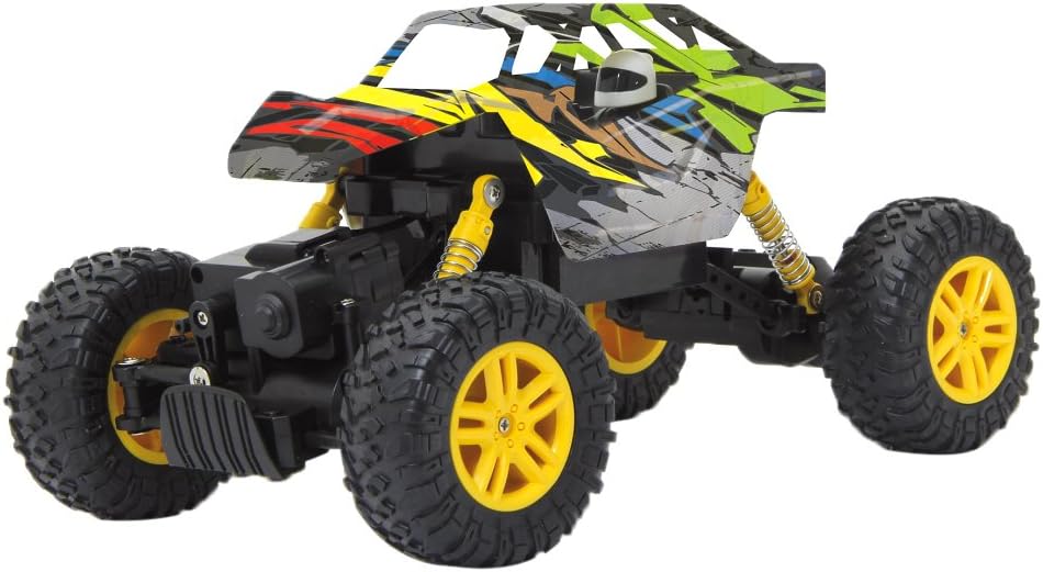JAMARA 410053 - Hillriser 1:18 Crawler 4WD 2,4GHz - 2 Antriebsmotoren, Allrad, gefedertes Fahrwerk,
