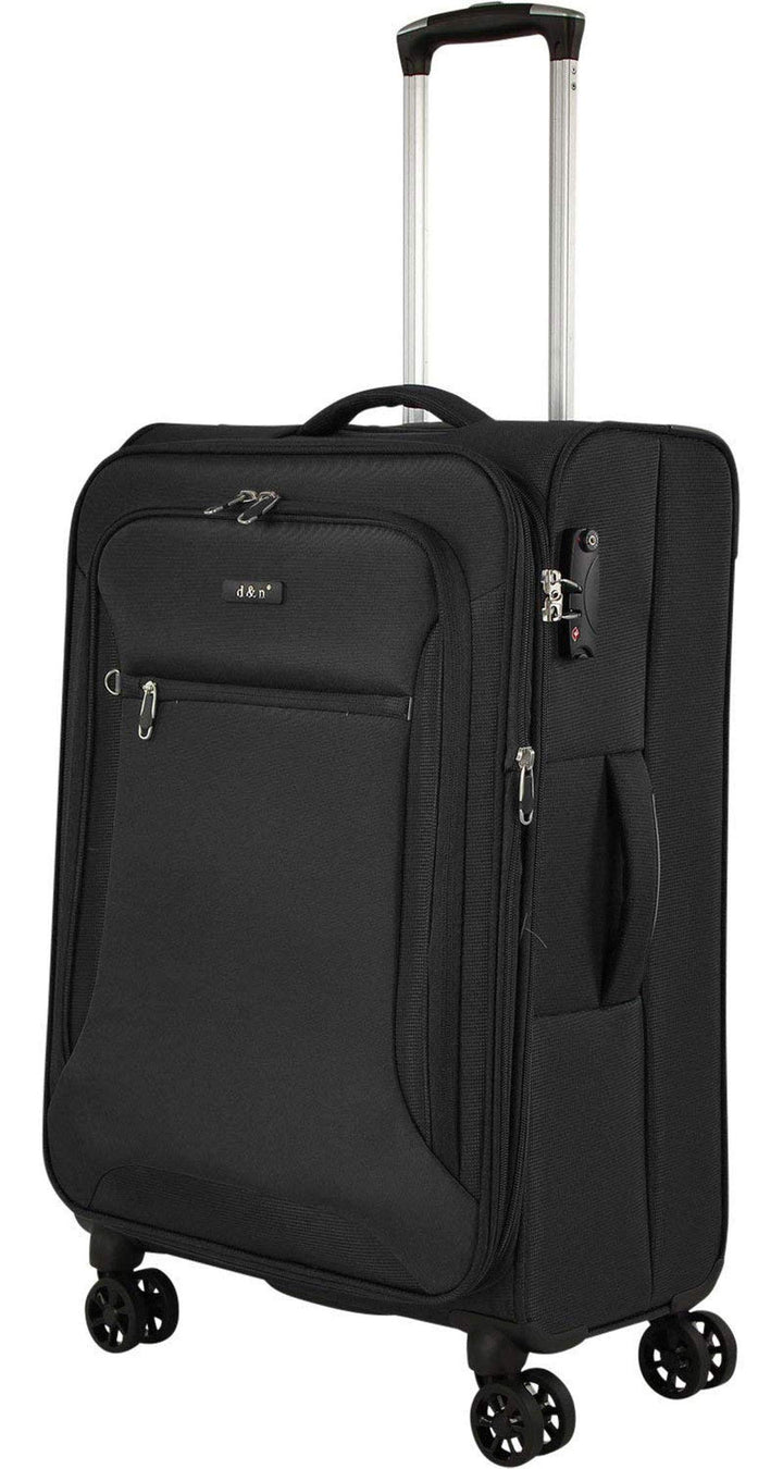 Bowatex Koffer 78 cm gross Leicht Weicher Stoff Rollen Trolley Schwarz 120 Liter