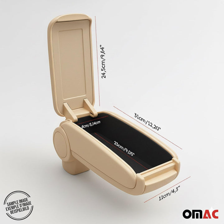 OMAC Mittelarmlehne Armlehne Mittelkonsole für VW Golf 5 2003-2009 PU-Leder ABS Beige Golf 5 2003-20