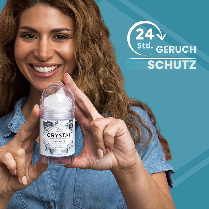 Crystal, Körper-Deodorant, Stick, ohne Duft, 125 ml Original 125 ml (1er Pack), Original 125 ml (1er