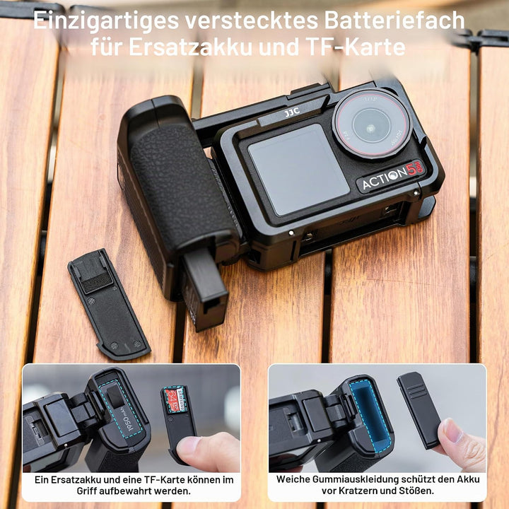 JJC Osmo Action 5 Pro Cage Street Grip Kit, Metall-Schutzrahmen mit Griff für DJI Osmo Action 5 Pro/
