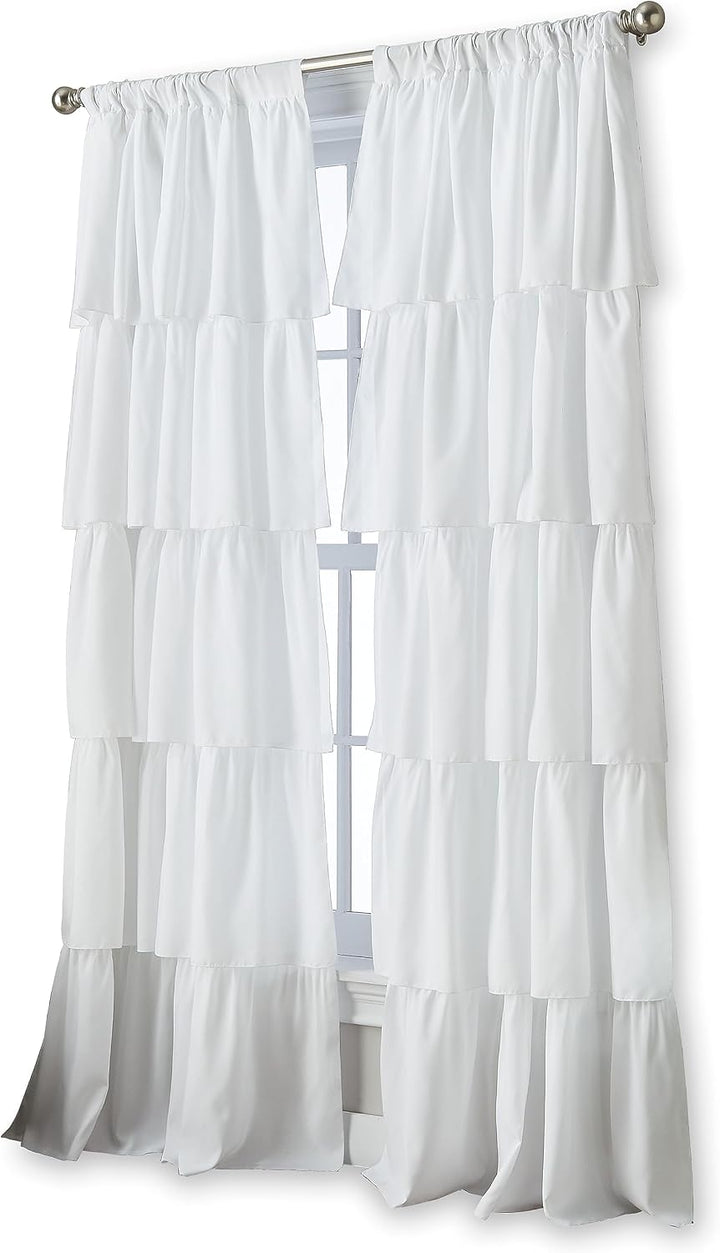 Curtainworks 1Q82460GWT Vorhang mit Volant, 213,4 cm, Weiss Weiss 84-inch, Weiss 84-inch