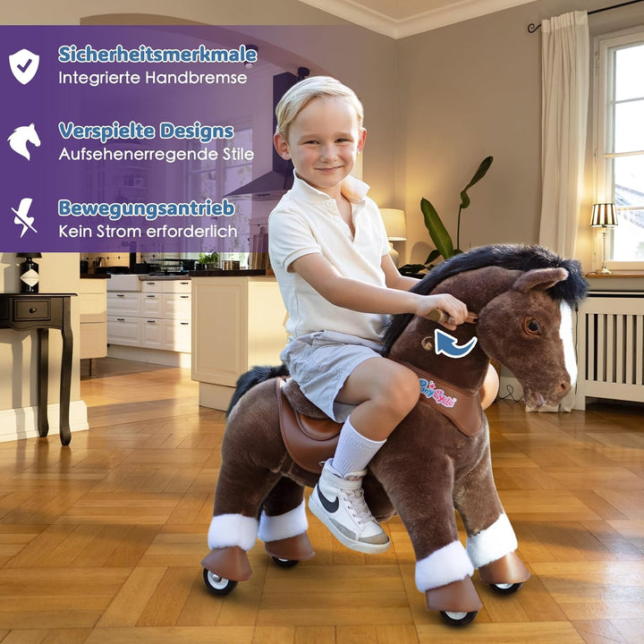 PonyCycle Reitpferd Spielzeug Schaukelpferd für Kinder 3–4 Jahre, Fortschrittlich Modell Y Schokolad
