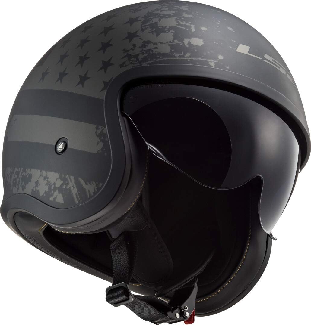 LS2, Jethelme motorrad Spitfire Black Flag, XS XS Schwarz, XS Schwarz