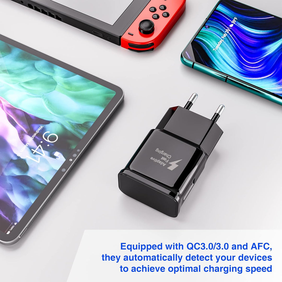 2-Pack USB Ladegerät Stecker, Schnellladegerät Netzteil mit USB C Original Ladekabel Kompatibel mit
