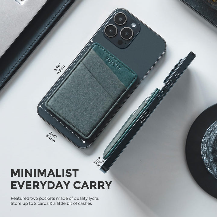 VULKIT Magsafe Wallet Kompatibel mit iPhone 15/14/13/12er Serie, Dehnbarer Lycra-RFID-Kartenhalter m