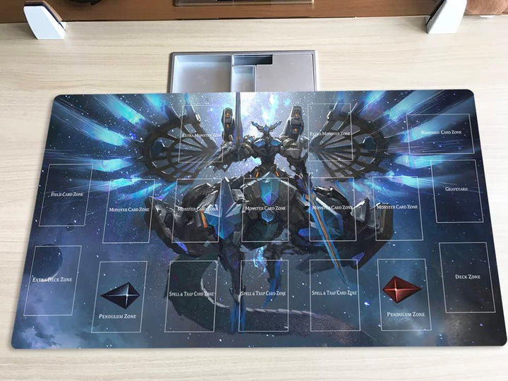 Mlikemat Playmat Drytron TCG CCG OCG Sammelkartenspiel-Matte mit Zonen und gratis Tasche (ZD039-814-