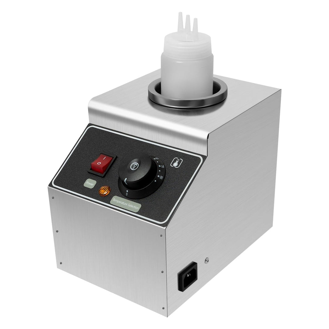 Elektrischer Saucewärmer Käsewärmer Edelstahlspender mit 0,15 Gal Flasche, 80W, 220V, für Restaurant