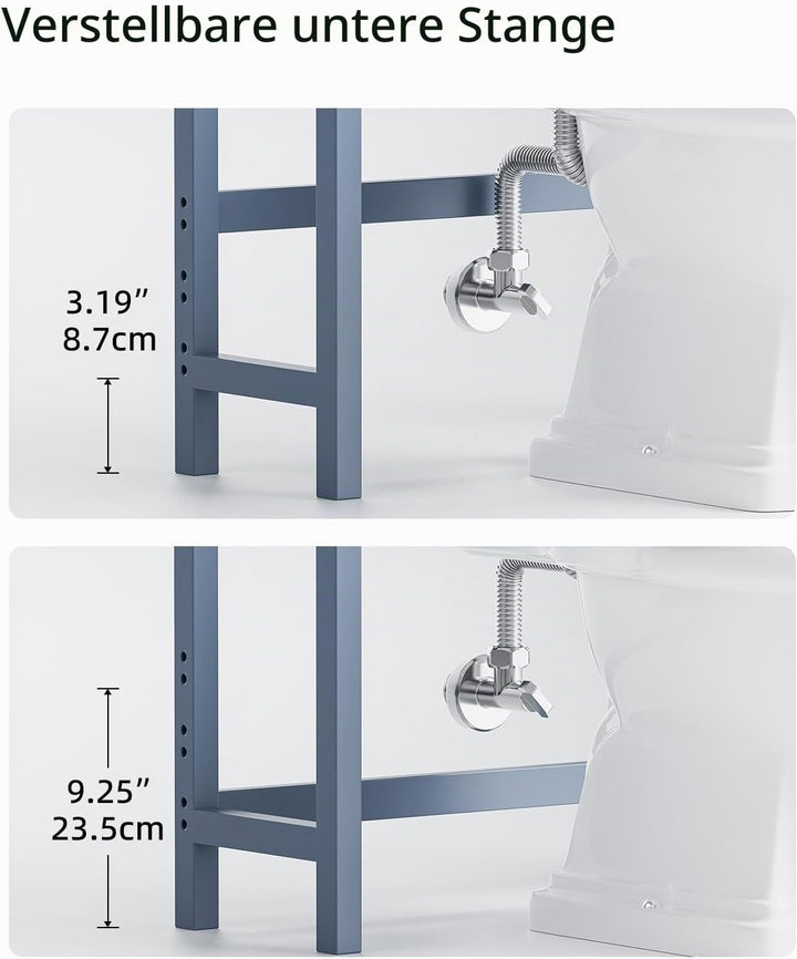 SMIBUY Badezimmer-Aufbewahrungsregal, Bambus-Über-der-Toilette-Organizer-Rack, freistehender WC-Plat