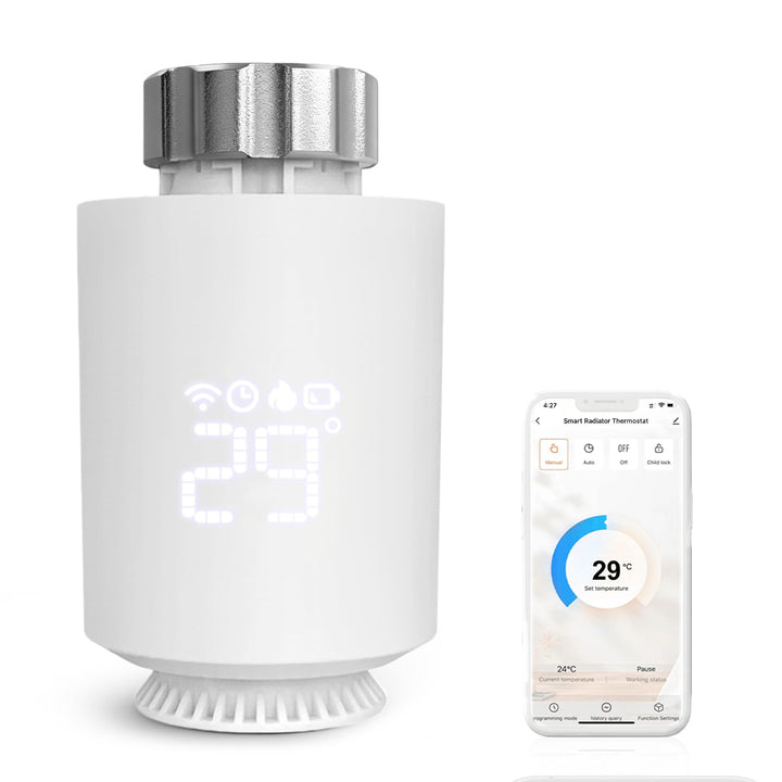 Flintronic Heizkörperthermostat, Zigbee Thermostat Heizung mit LED-Display, Programmierbar Heizungst