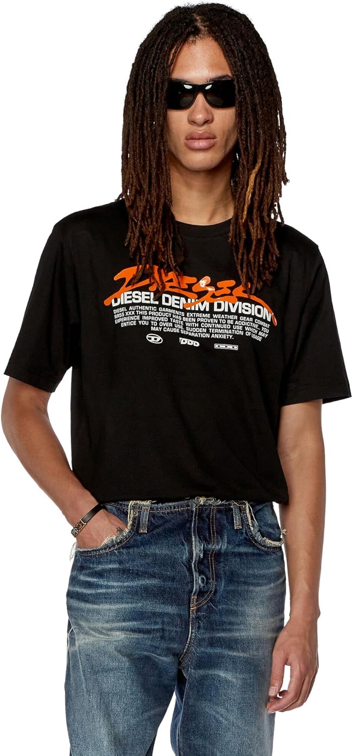 Diesel Herren T-Shirt XXL 900-0 Catm, XXL 900-0 Catm