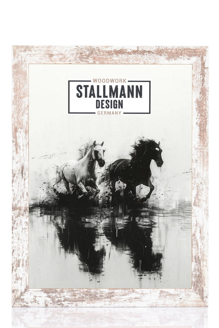 Stallmann Design Bilderrahmen 80x80 cm vintage Holz mit Acrylglas Rahmen-Breite 40mm Posterrahmen We